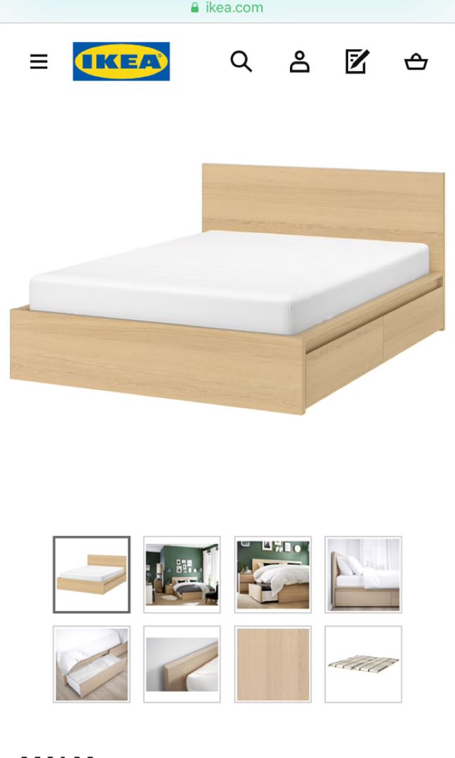 IKEA Malm King Bed Frame, Furniture & Home Living, Furniture, Bed