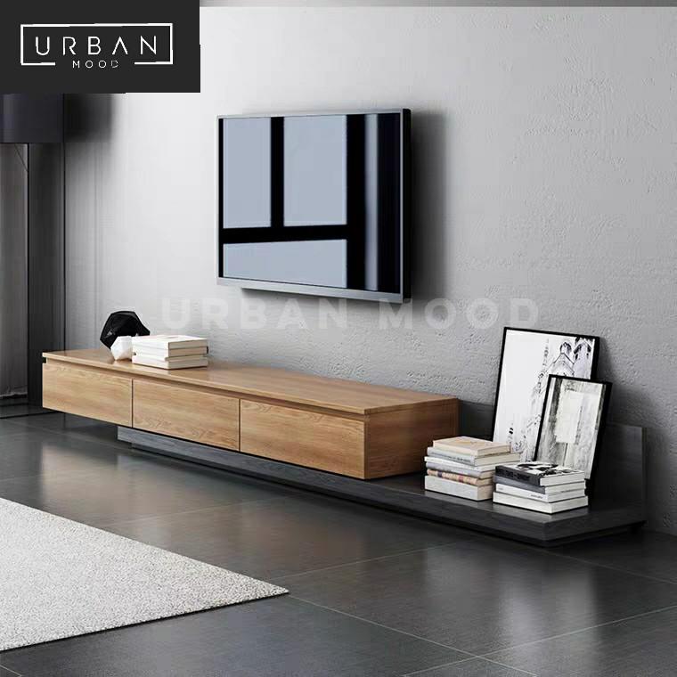Loft Japanese Wood Tv Console Furniture Shelves Drawers On