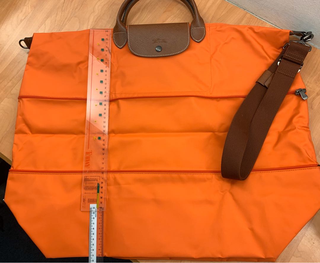 LongChamp Travel Bag Orange Pliage Nylon, Women's Fashion, Bags
