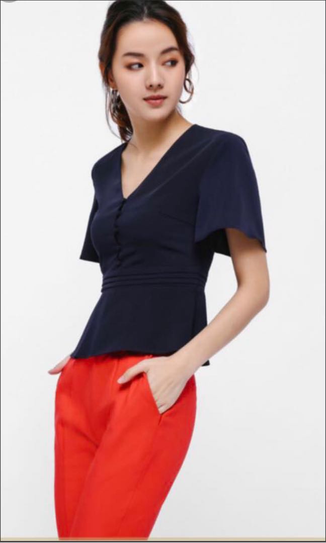 flutter sleeve peplum top