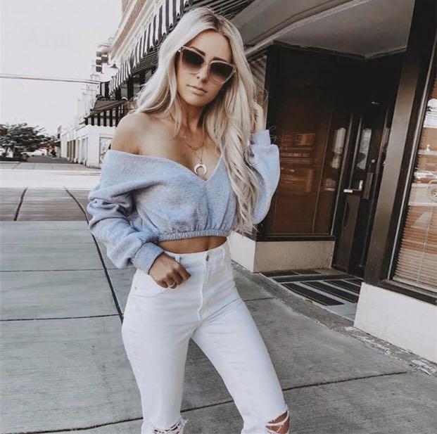 off shoulder v neck top