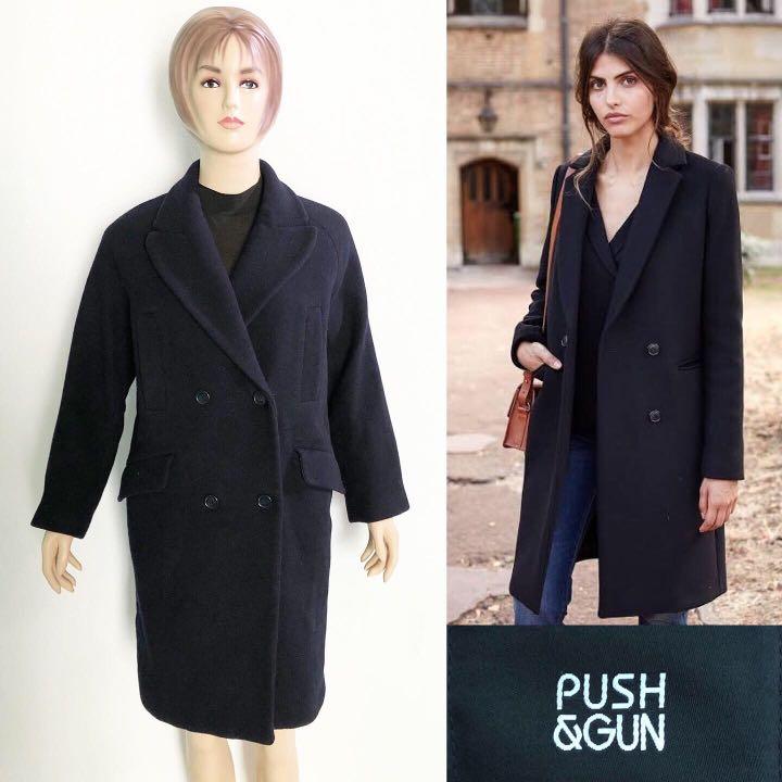 navy wool coat womens
