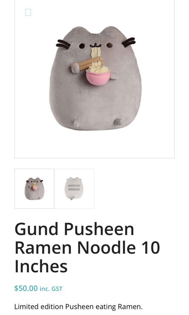 pusheen eating ramen plush