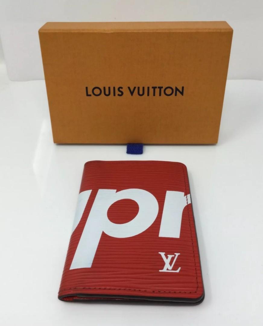 Rare Mint Red Louis Vuitton X Supreme Pocket Wallet Organizer