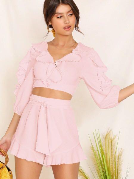 ruffle top shorts