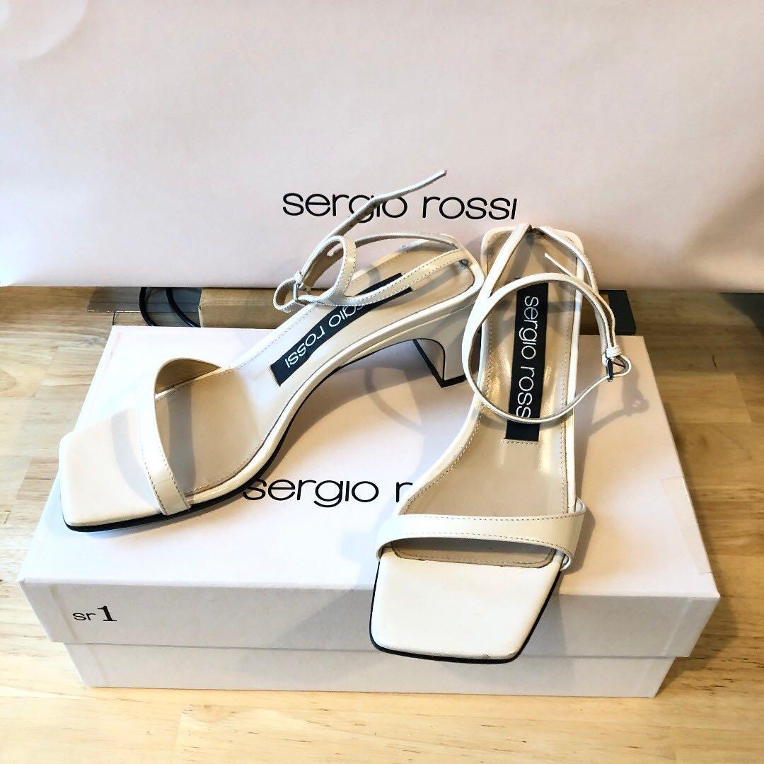 Sergio Rossi SR1 Sandal Heels (EU 36 偏大) 高跟涼鞋, 女裝, 鞋