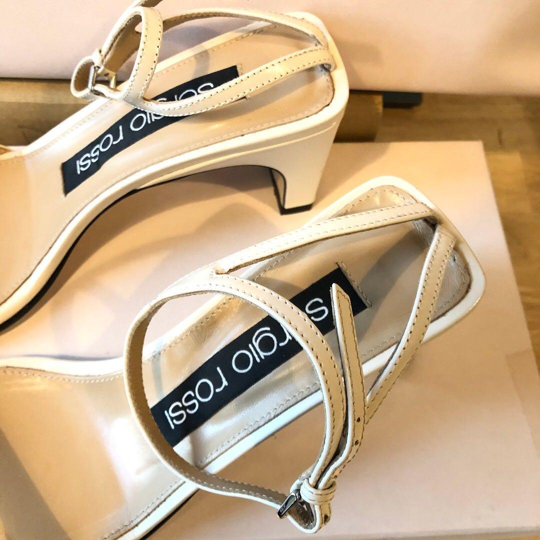 Sergio Rossi SR1 Sandal Heels (EU 36 偏大) 高跟涼鞋, 女裝, 鞋