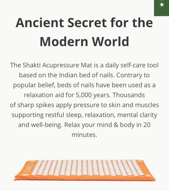 Shakti Mat Original (Orange) brand new acupuncture pressure point mat