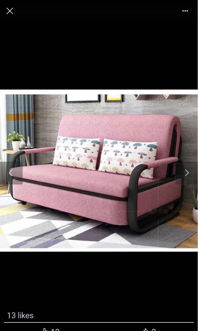 Sofa bed (Category: Sofas) located in Manila. Submitted by emmanuel.o (Listing ID 266479917, Image 1). Description: 3in 1 sofa bed Heavy duty Available in different colors Gray Pink Oldrose Brown Size Single Double Queen King Free delivery in manila.
