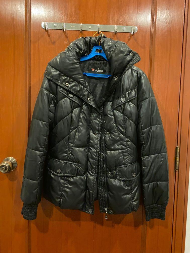 Guess black winter jacket clearance