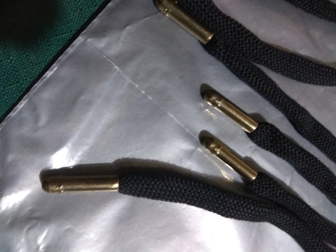 adidas gold aglet black shoe laces auth original wholesale, Women's Fashion, Footwear, Sneakers