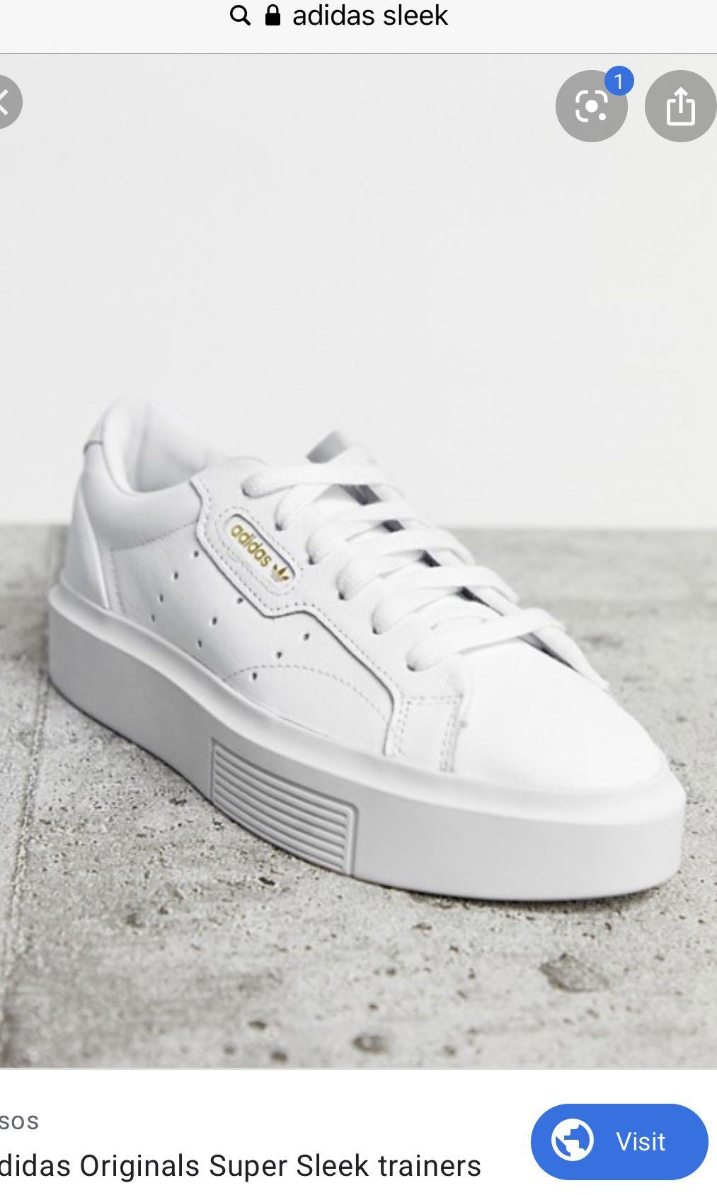 ADIDAS SLEEK SNEAKERS WHITE N GOLD Women s Fashion Footwear