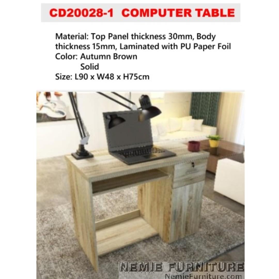 CD20028-1 computer table (Category: Tables & Sets) located in Quezon City. Submitted by nemiefurniture (Listing ID 266718207, Image 1). Description: computer table with drawer and cabinet 35.43"L x 18.90"W x 29.53"H 900L x 480W x 750H mm color: autumn brown or solid (as per picture).
