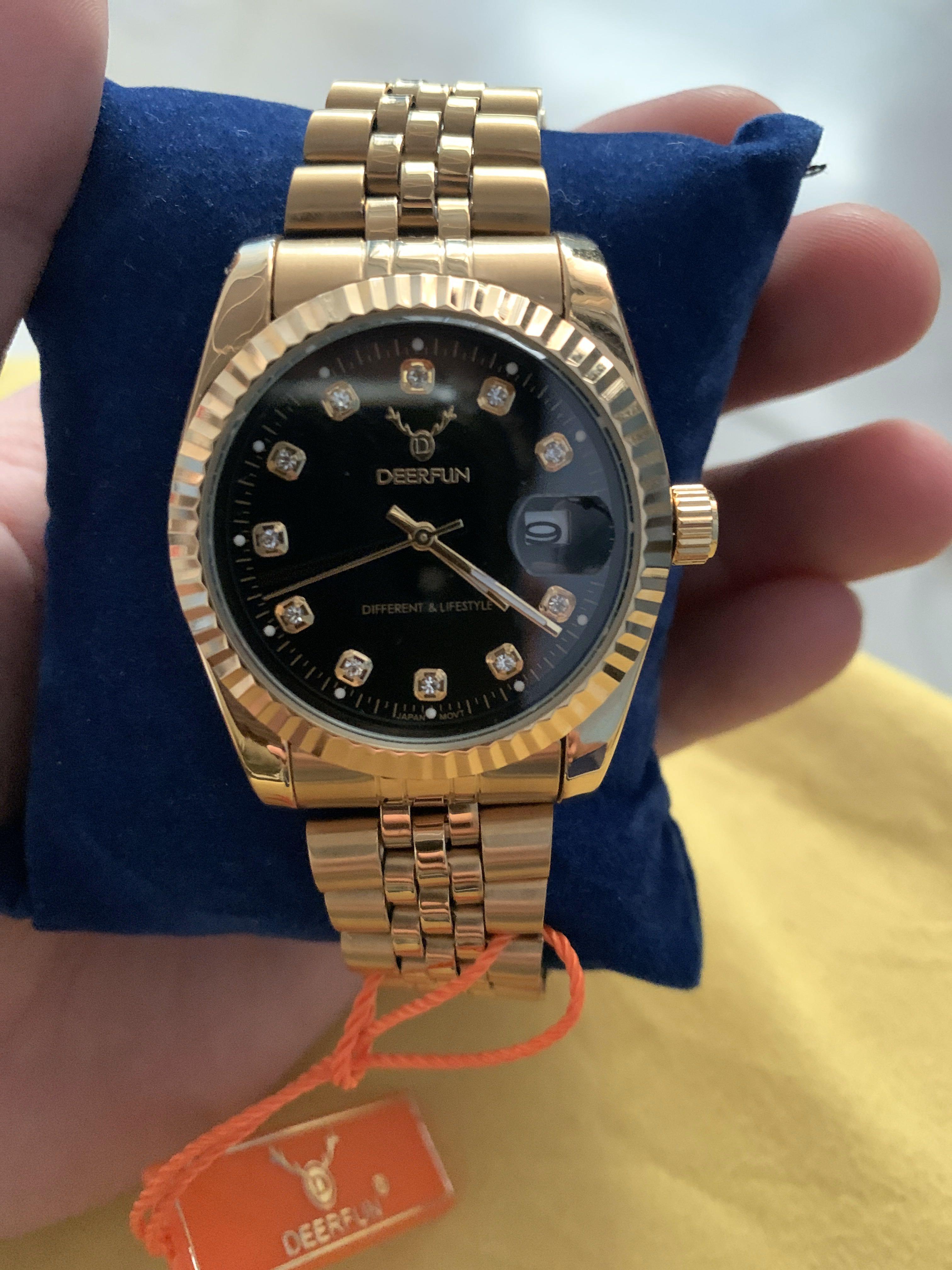 Deerfun gold plated watch