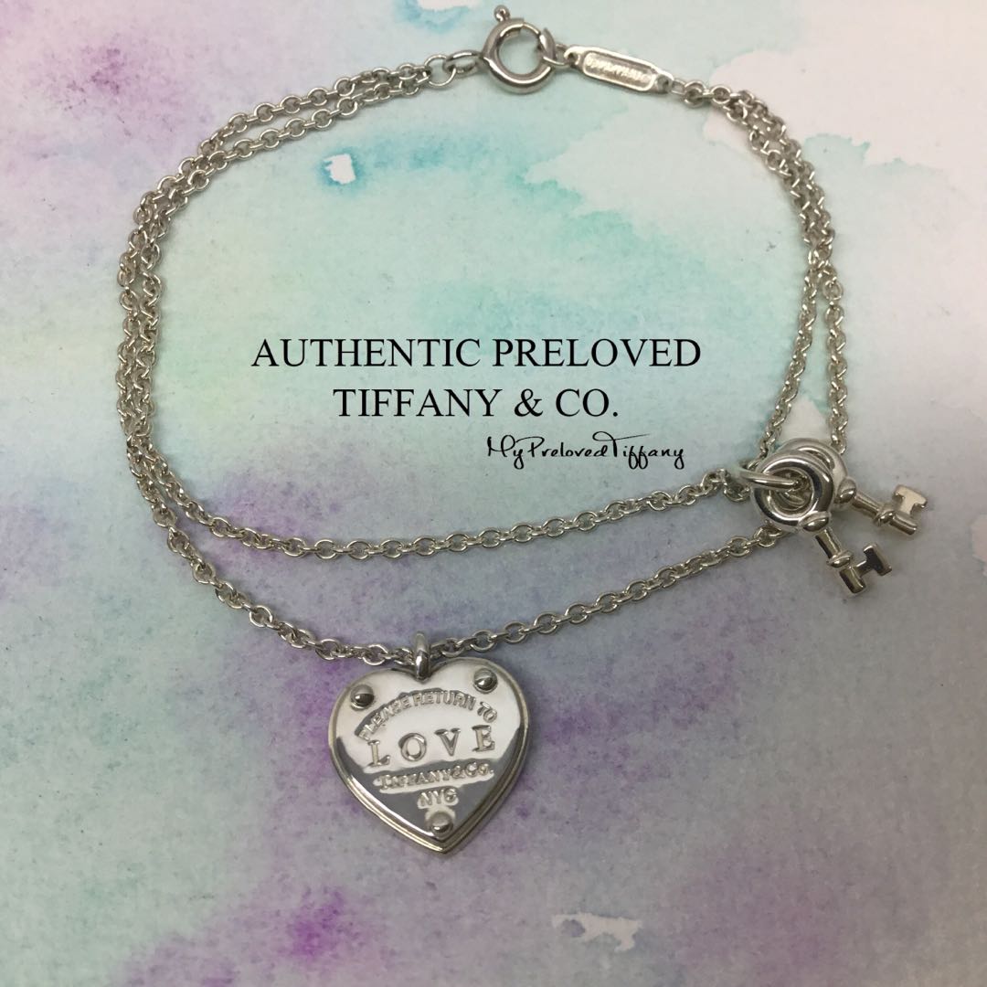 Heart Tag Key Silver Bracelet 