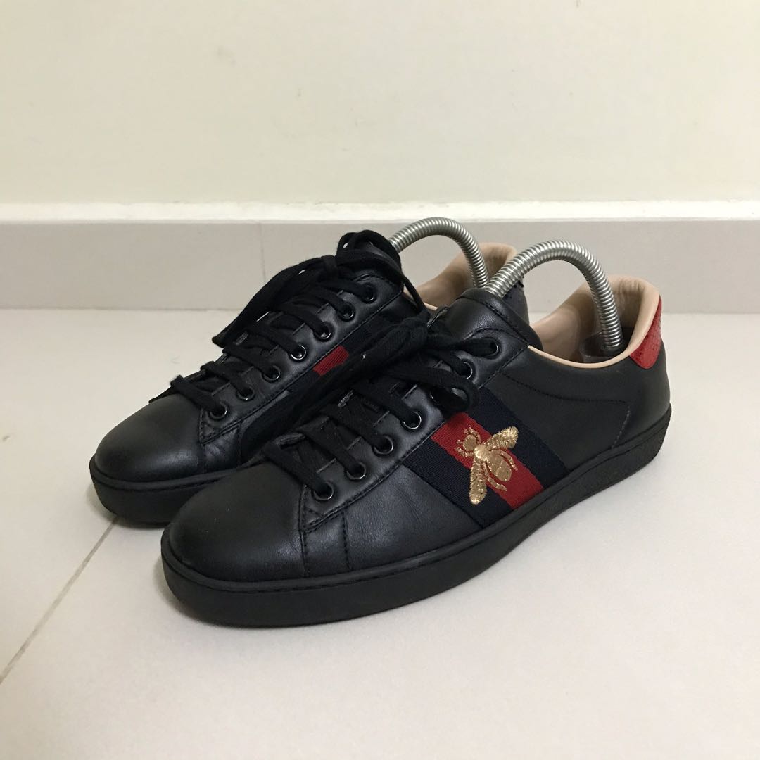 Mens gucci sneakers black discount