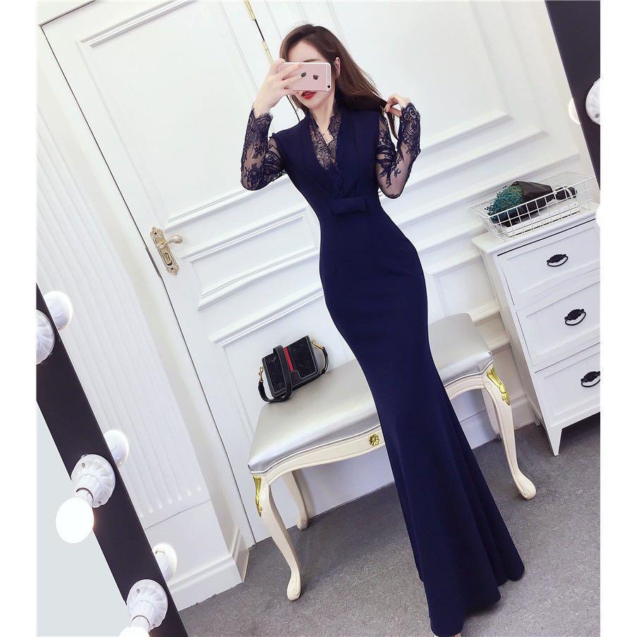Lace Sleeve Body Fit Dress Women s Fashion Muslimah Fashion