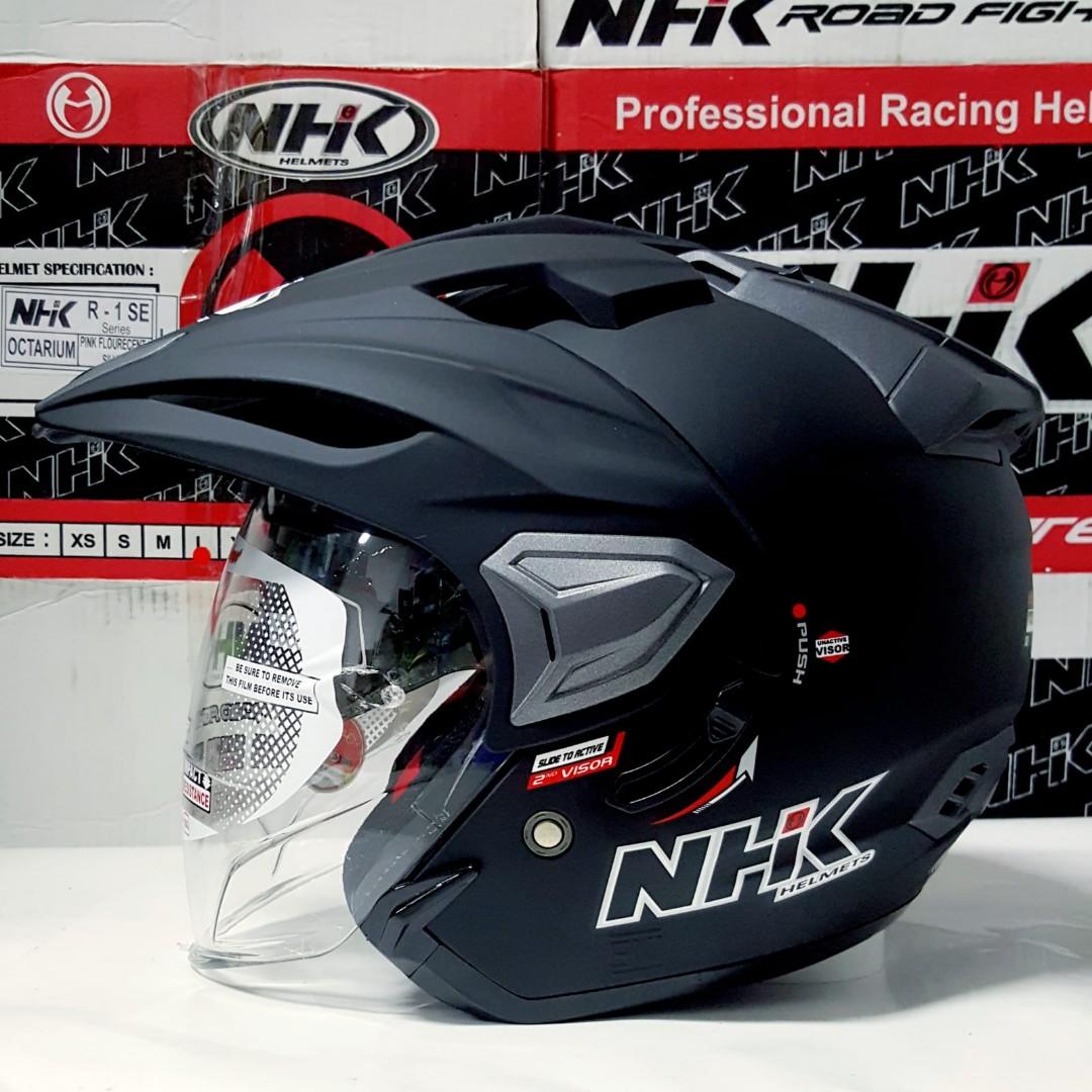 NHK MATT BLACK PREDATOR CRYPTON HELMET Motorcycles Motorcycle