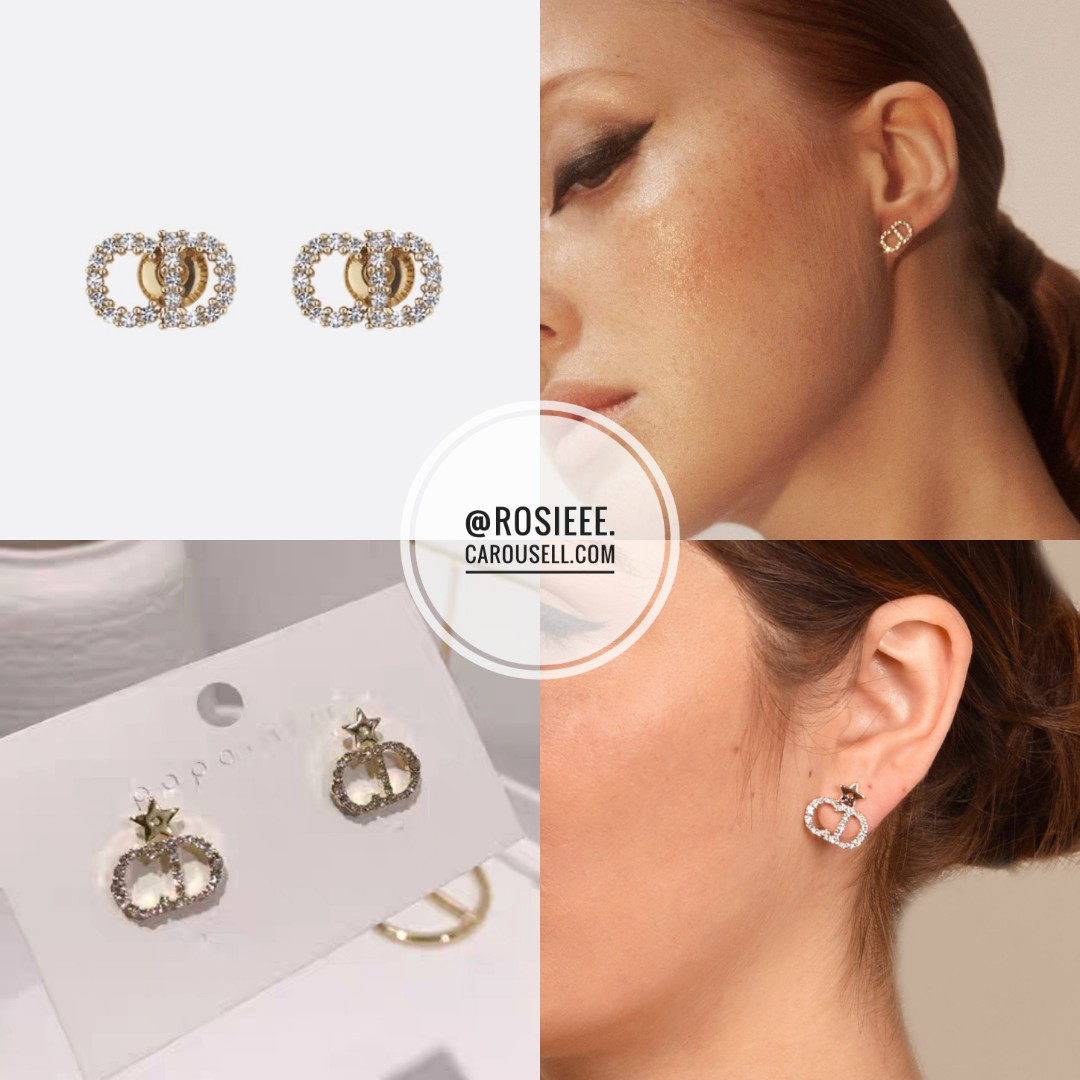dior gold earrings