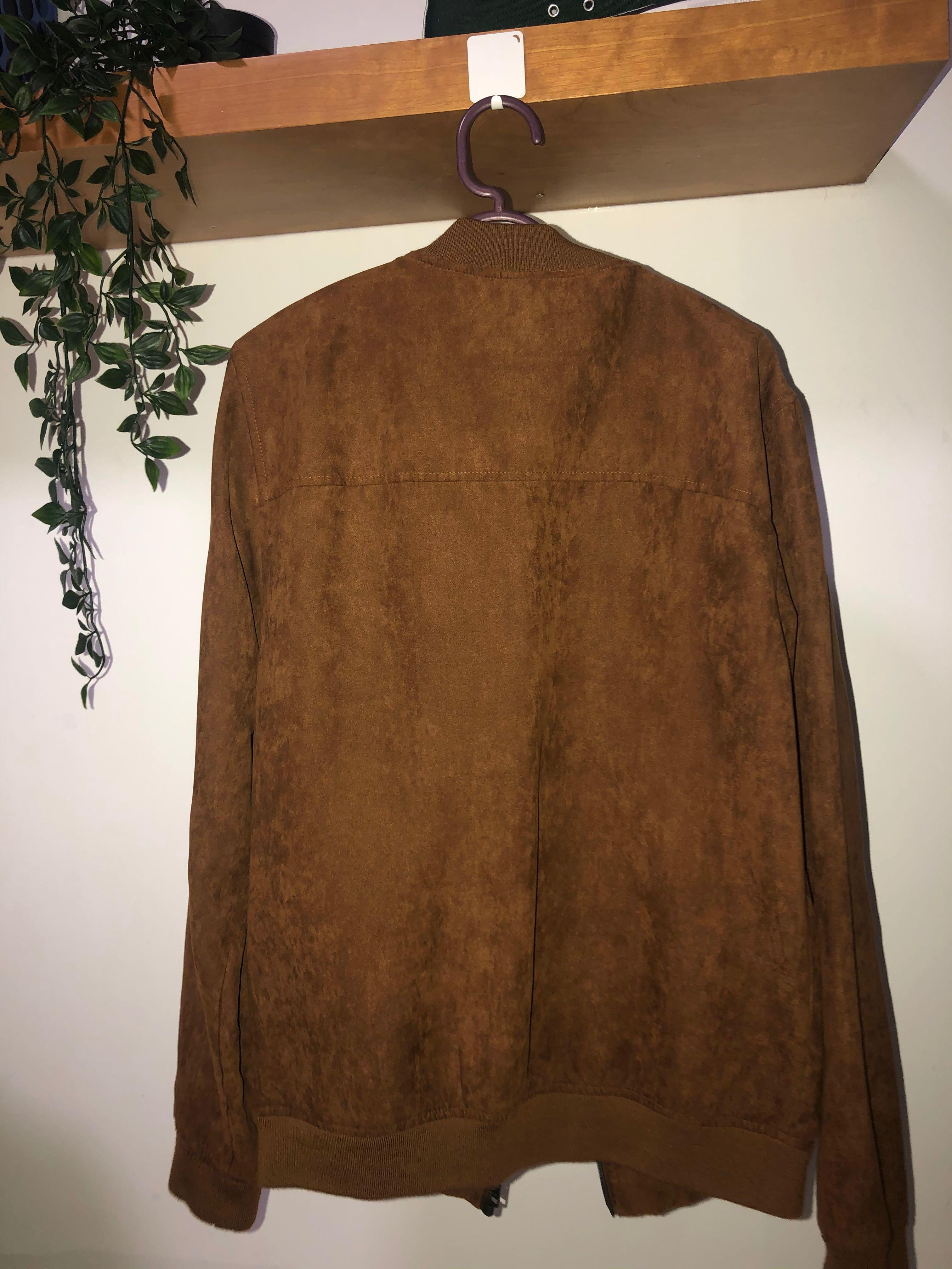 Pull and bear suede bomber jacket online