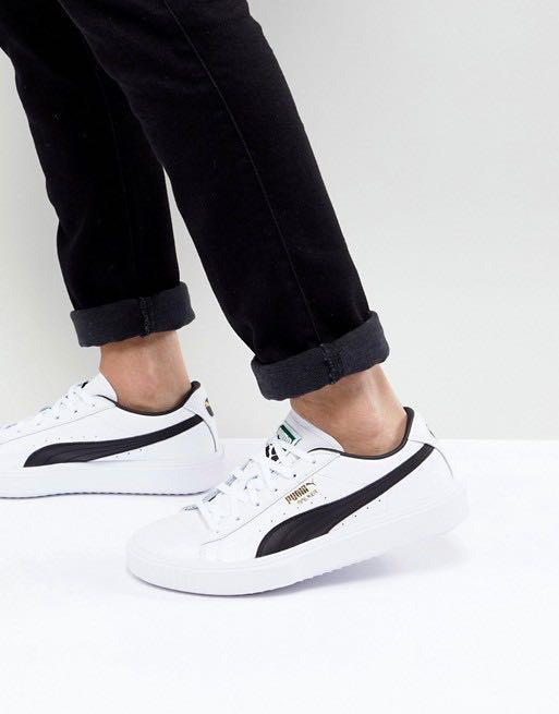 Puma Breaker Leather White/Black, Women's Fashion, Shoes, Sneakers on  Carousell