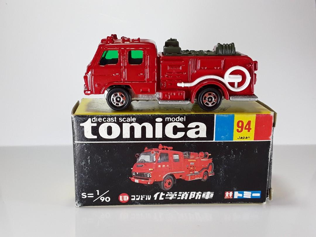 Tomy Tomica 黑盒94 化學消防車 日本製造made In Japan 中古品 約七 八十年代生產 興趣及遊戲 玩具 遊戲類 Carousell