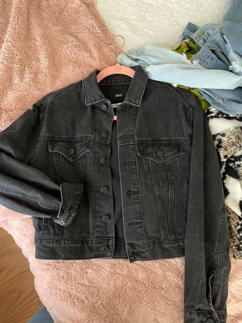 Urban outfitters faded black denim jacket Women s Fashion Clothes on Carousell