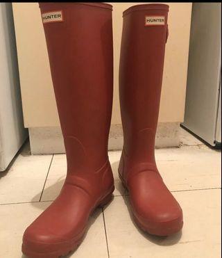 Red Matte Hunter Boots