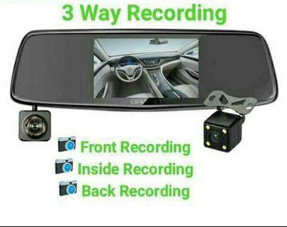 Qcy A5 dashcam - 3way rearview mirror dashcam touch screen