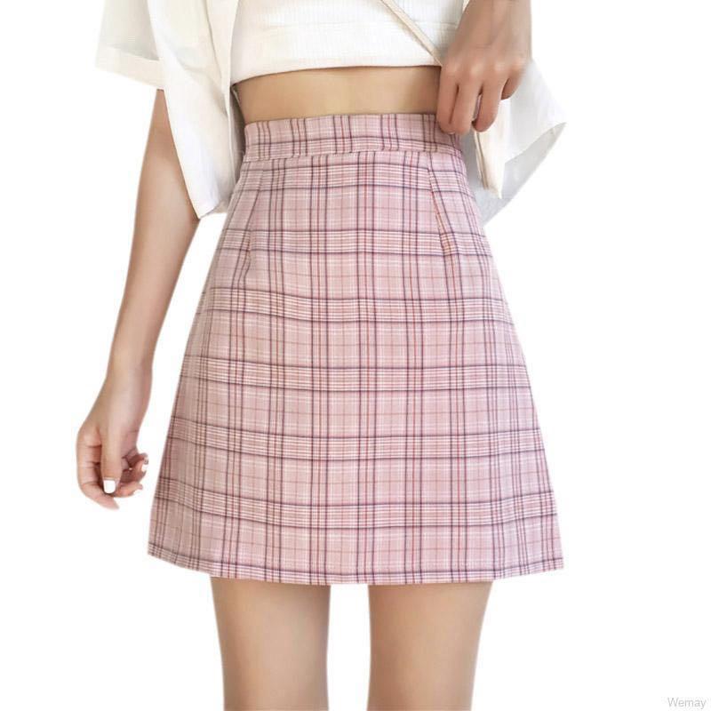 A line shop pink plaid skirt