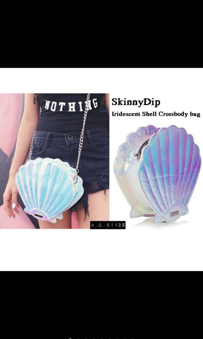 SkinnyDip Iridescent Shell bag