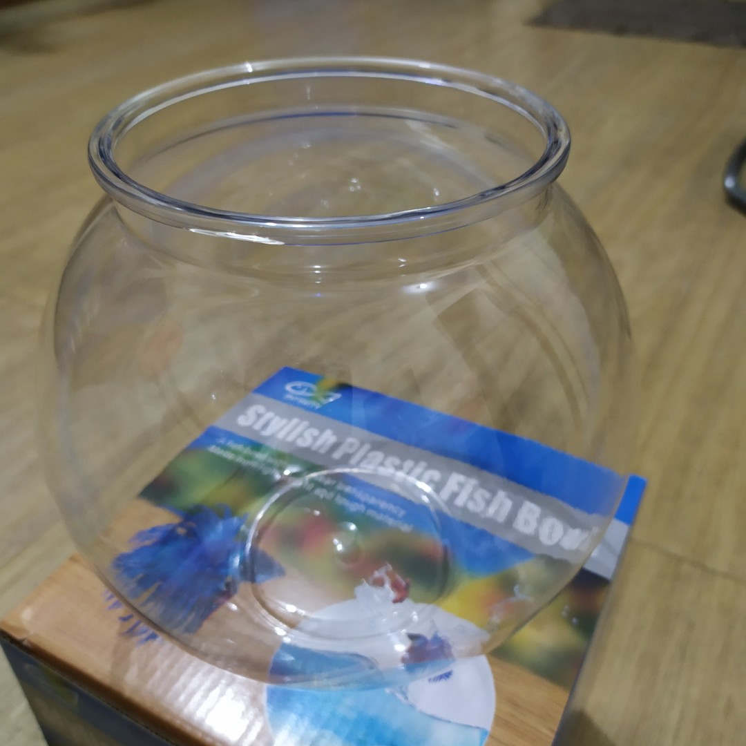 Garneck 3 Gallon Clear Plastic Fish Bowl - Round Decor Bowl For Fish & Plants