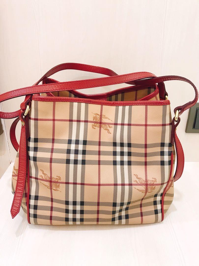 Burberry small haymarket check tote bag discount