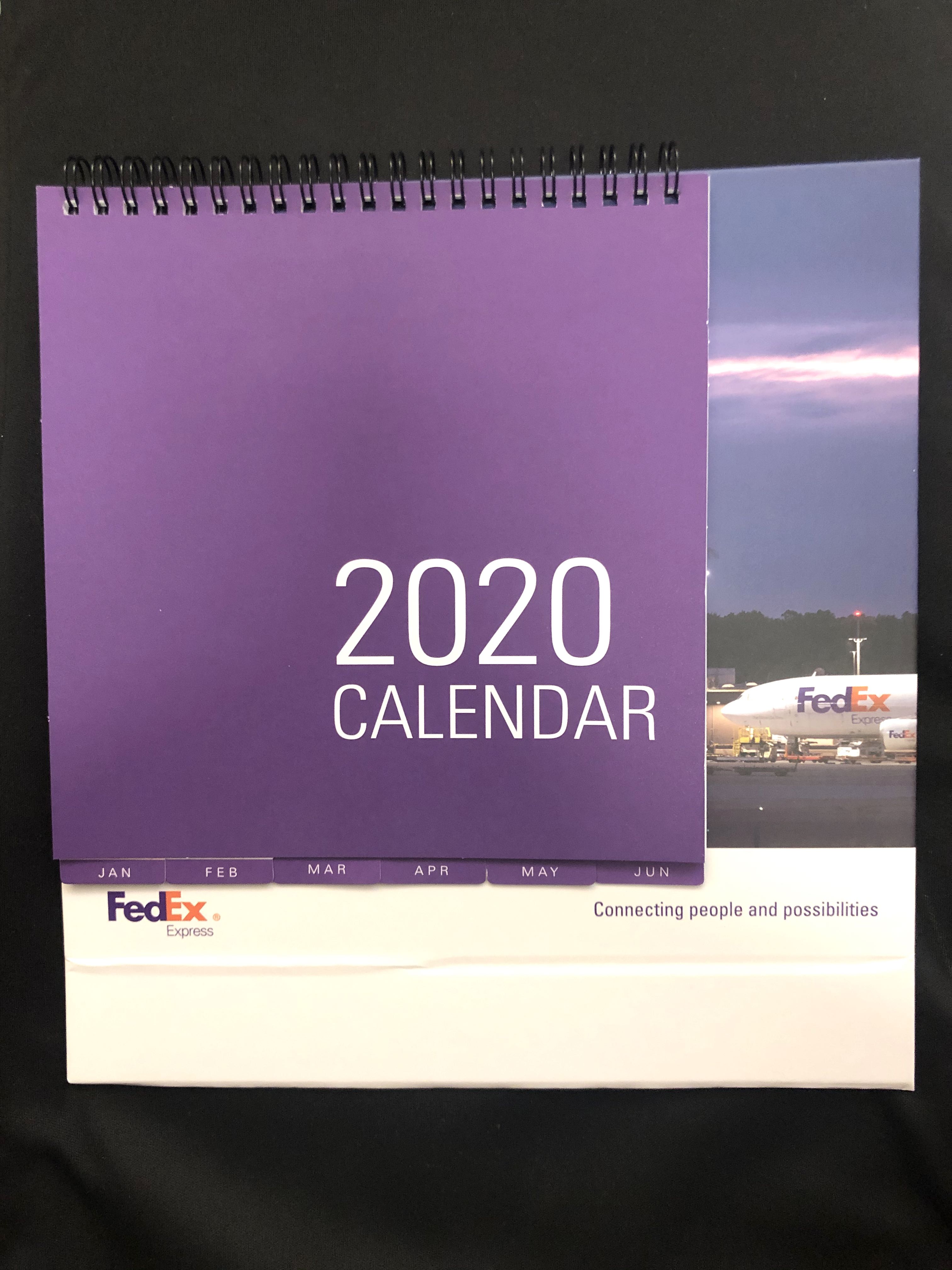 FedEx 2020 calendar 坐枱月曆, 興趣及遊戲, 手作＆自家設計, 文具 Carousell