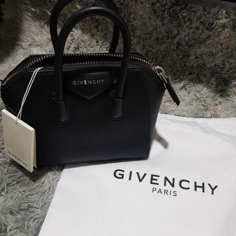 Givenchy Mini Antigona In Black Goat Skin Leather Luxury Bags
