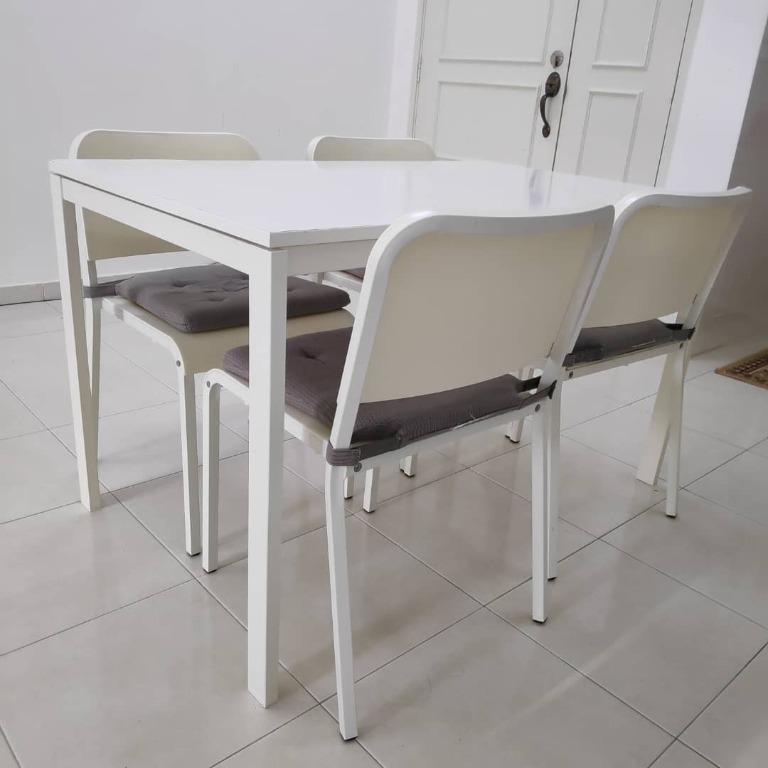 IKEA White Dining Set, Furniture & Home Living, Furniture, Tables