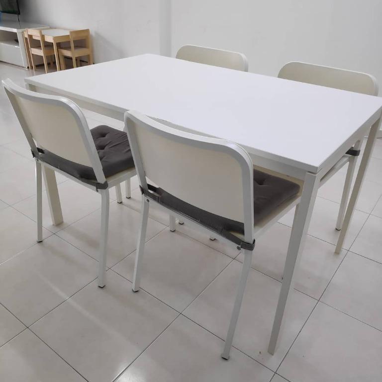 IKEA White Dining Set, Furniture & Home Living, Furniture, Tables