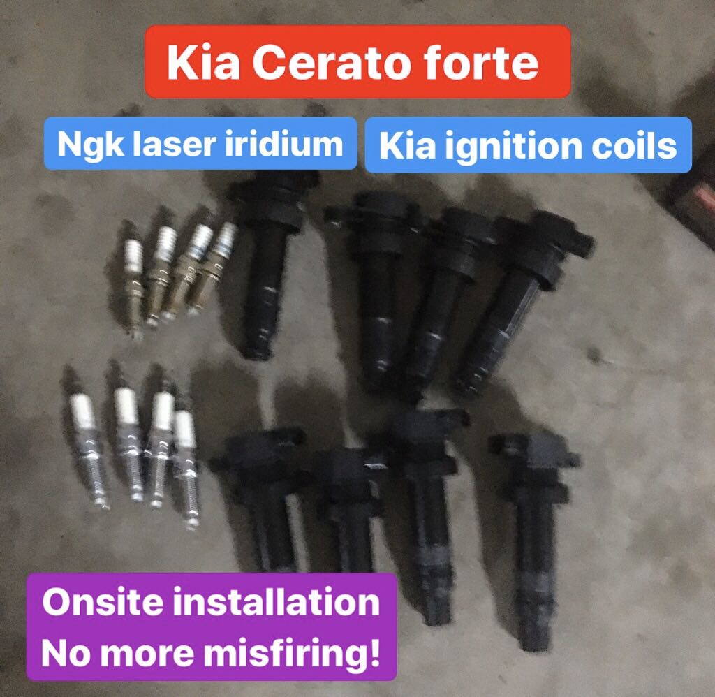 Kia cerato forte spark plug and ignition coil onsite replacement, Car