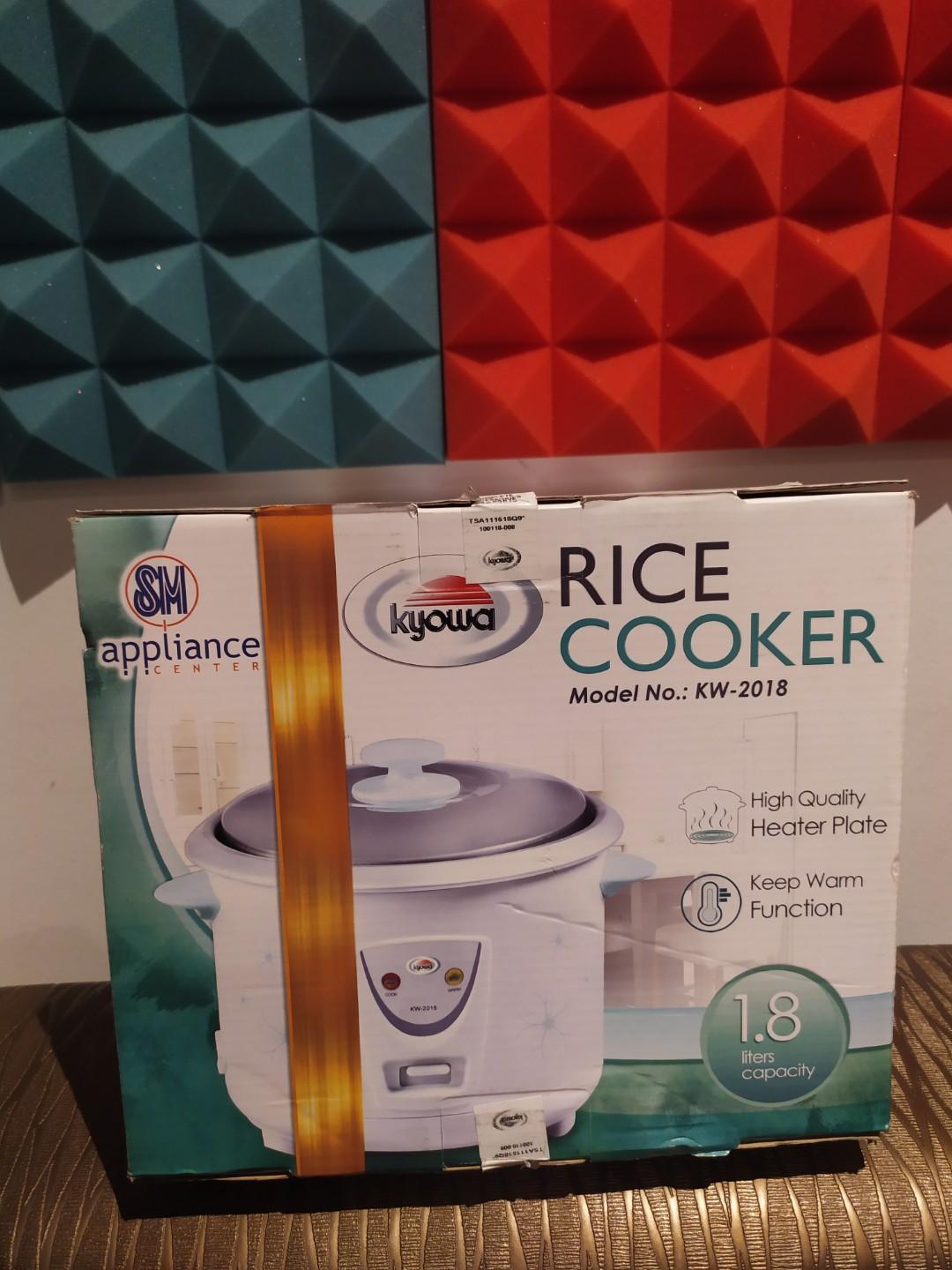 Kyowa Rice cooker (Category: Cookers) located in Manila. Submitted by daisythejane (Listing ID 266991634, Image 2). Description: Kyowa KW-2018 Rice cooker Color: Green accent 1.8 Liters Capacity High Quality Heater Plate with Thermal Fuse Protection With Keep Warm Function Removable Aluminum Inner Pot Stainless Steel Lid Power: 650 WATTS.