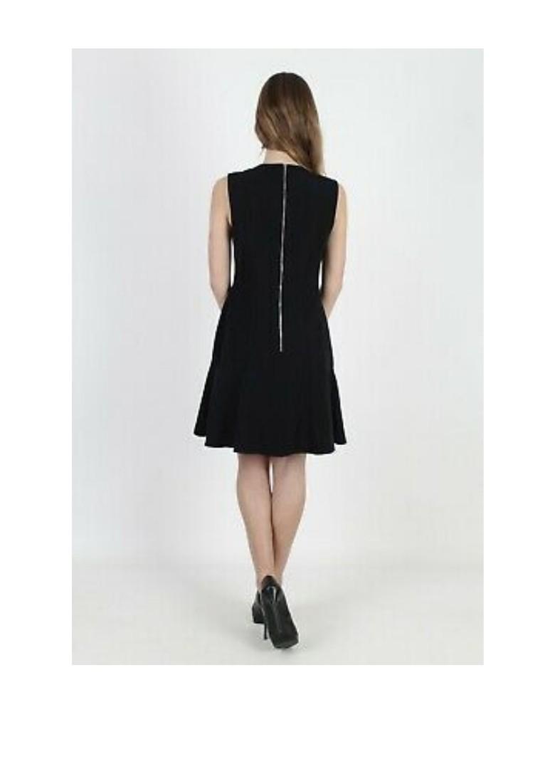 Louis Vuitton Uniform Black Sleeveless Dress F56744 EU 44 Zip