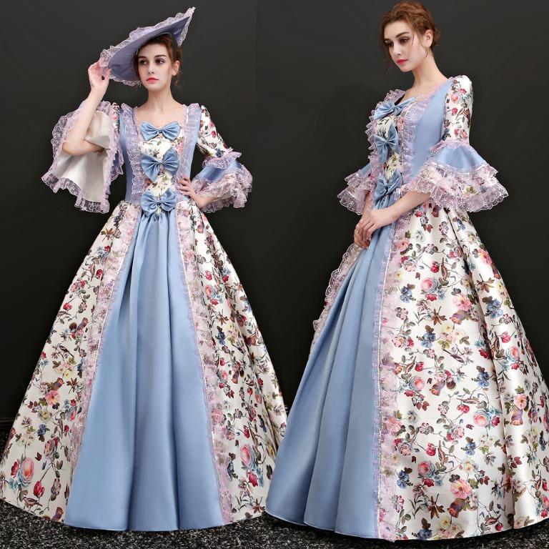 Blue victorian ball gown clearance