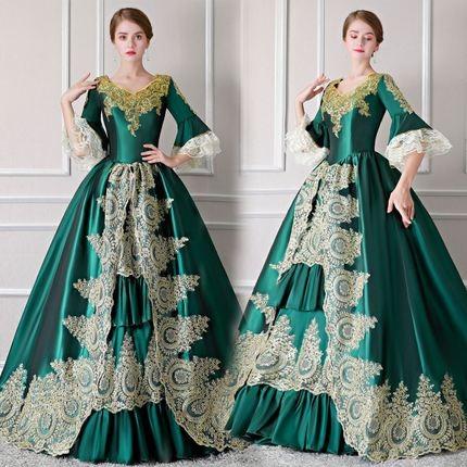 Gold victorian dress online