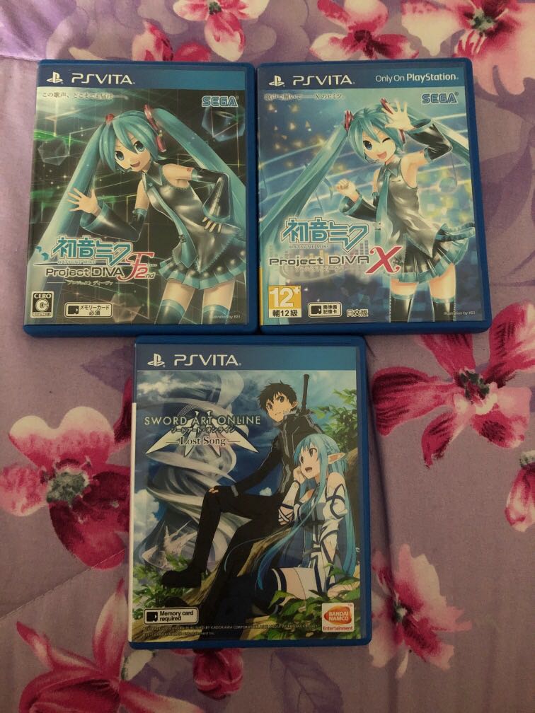 Psvita Games Project Diva F2 Project Diva X Sword Art Online Lost Song Toys Games Video Gaming Consoles On Carousell