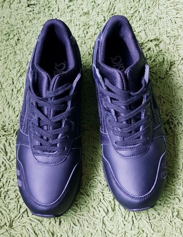 Rare ASICS GEL LYTE III Triple Black Leather MENS Men s Fashion