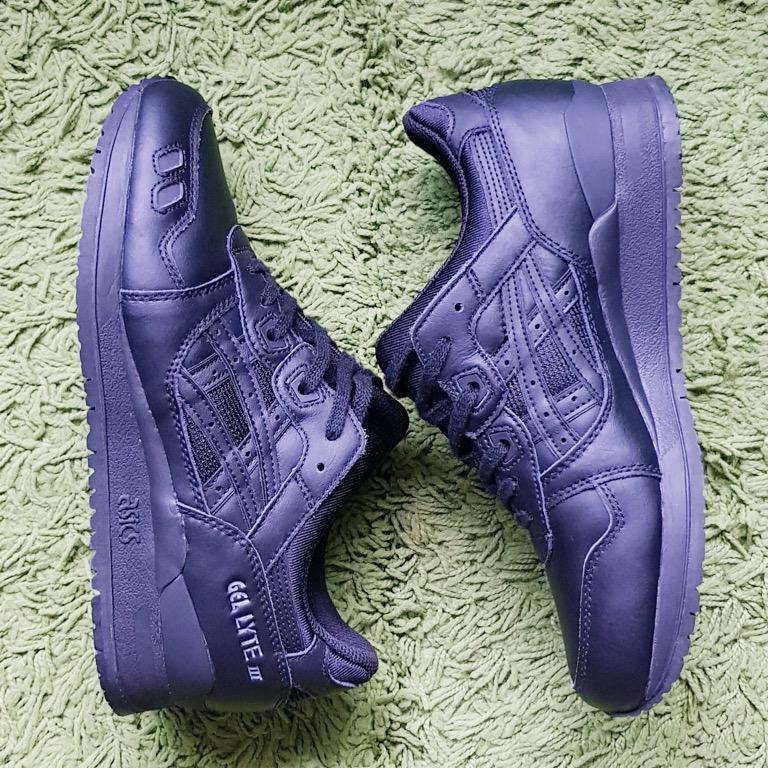 Rare ASICS GEL LYTE III Triple Black Leather MENS, Men's Fashion, Footwear,  Sneakers on Carousell