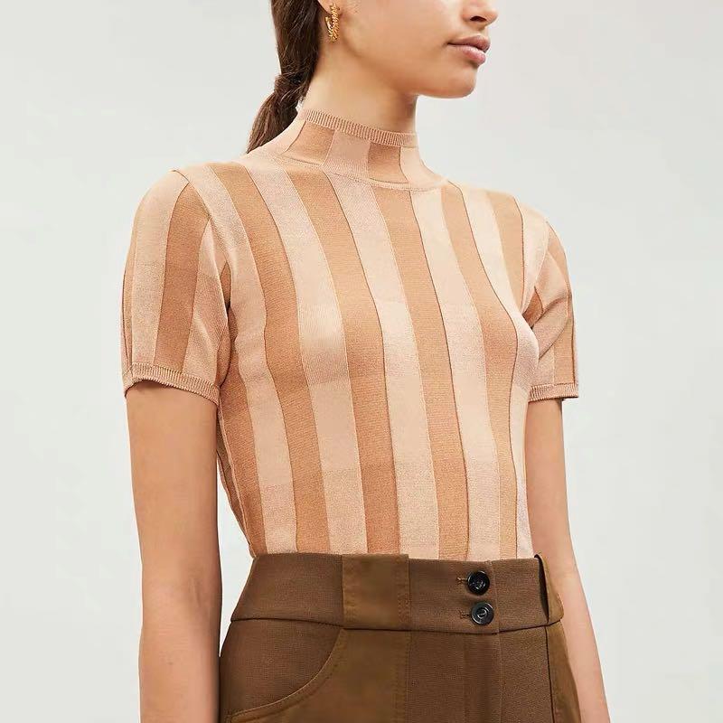 Funnel neck short cheap sleeve top
