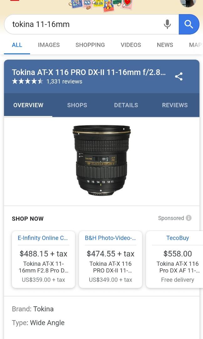 Tokina Sd 11 16 F 2 8 Wide Angle Photography Camera Accessories Others On Carousell