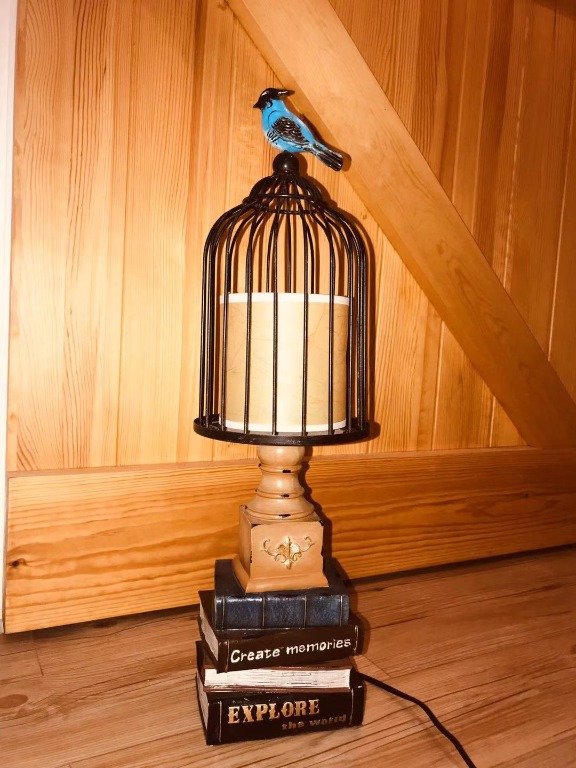 Vintage Bird Cage Table Lamp, Everything Else on Carousell