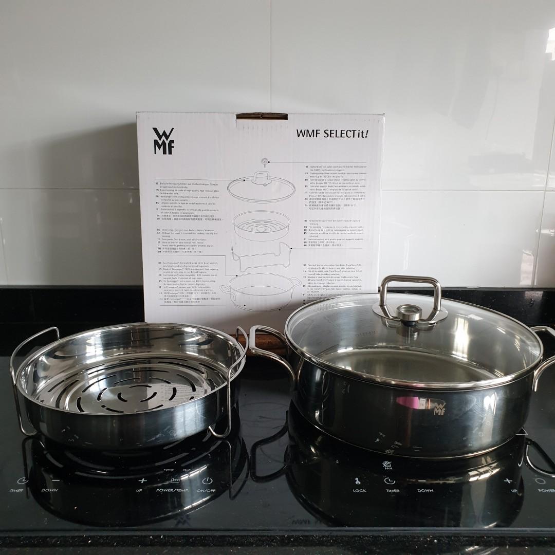 WMF MultiPot 28cm (Stainless Steel Cromargan 18/10) with Glass Lid, Furniture & Home Living