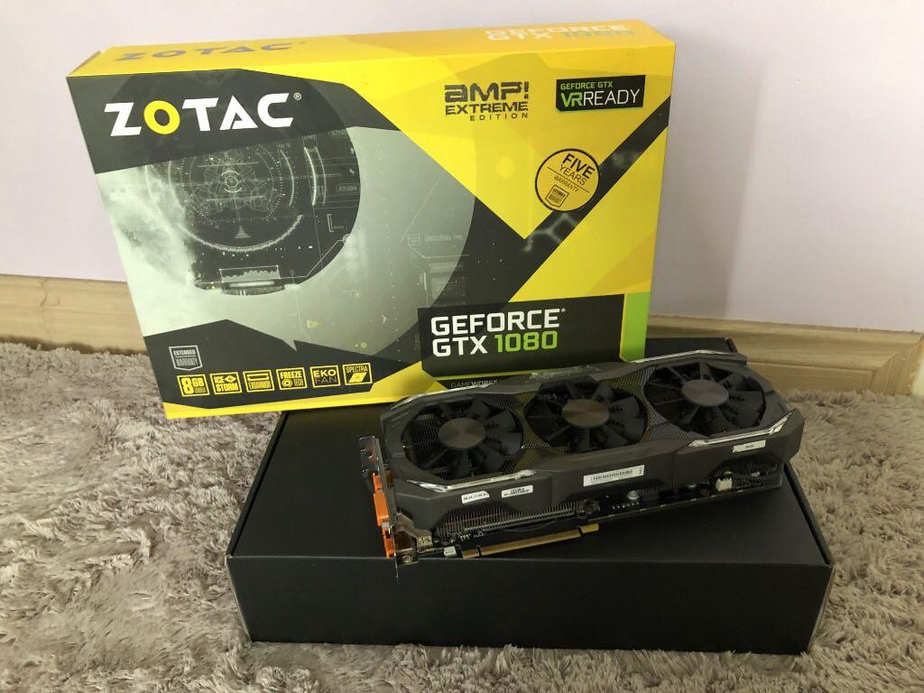 Zotac Gtx 1080 Amp Extreme 8gb Ddr5x Free Gift Electronics Computer Parts Accessories On Carousell
